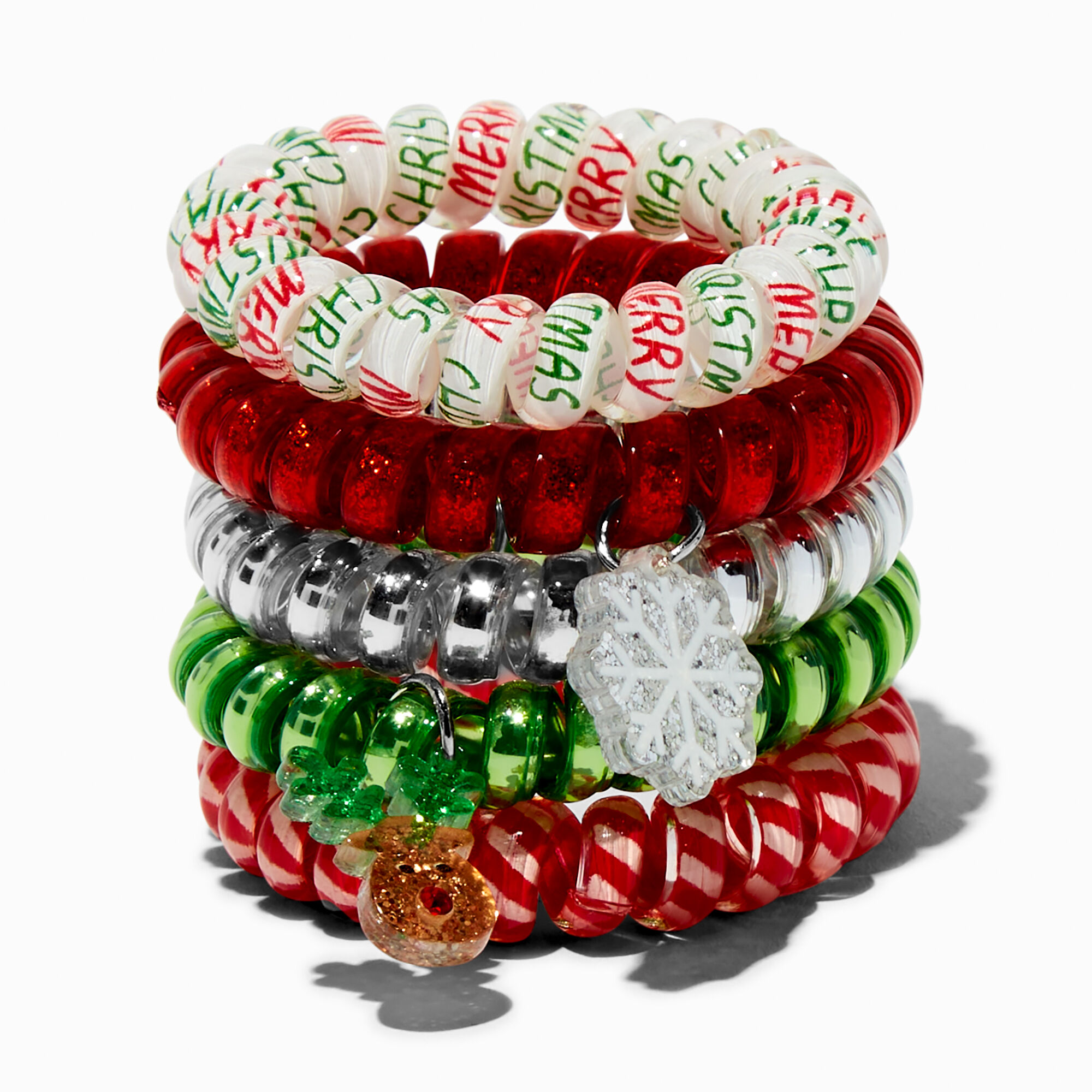View Claires Christmas Icons Coil Bracelets 5 Pack information
