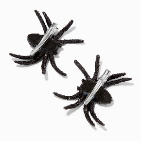 Black Spider Sequin Hair Clips - 2 Pack,
