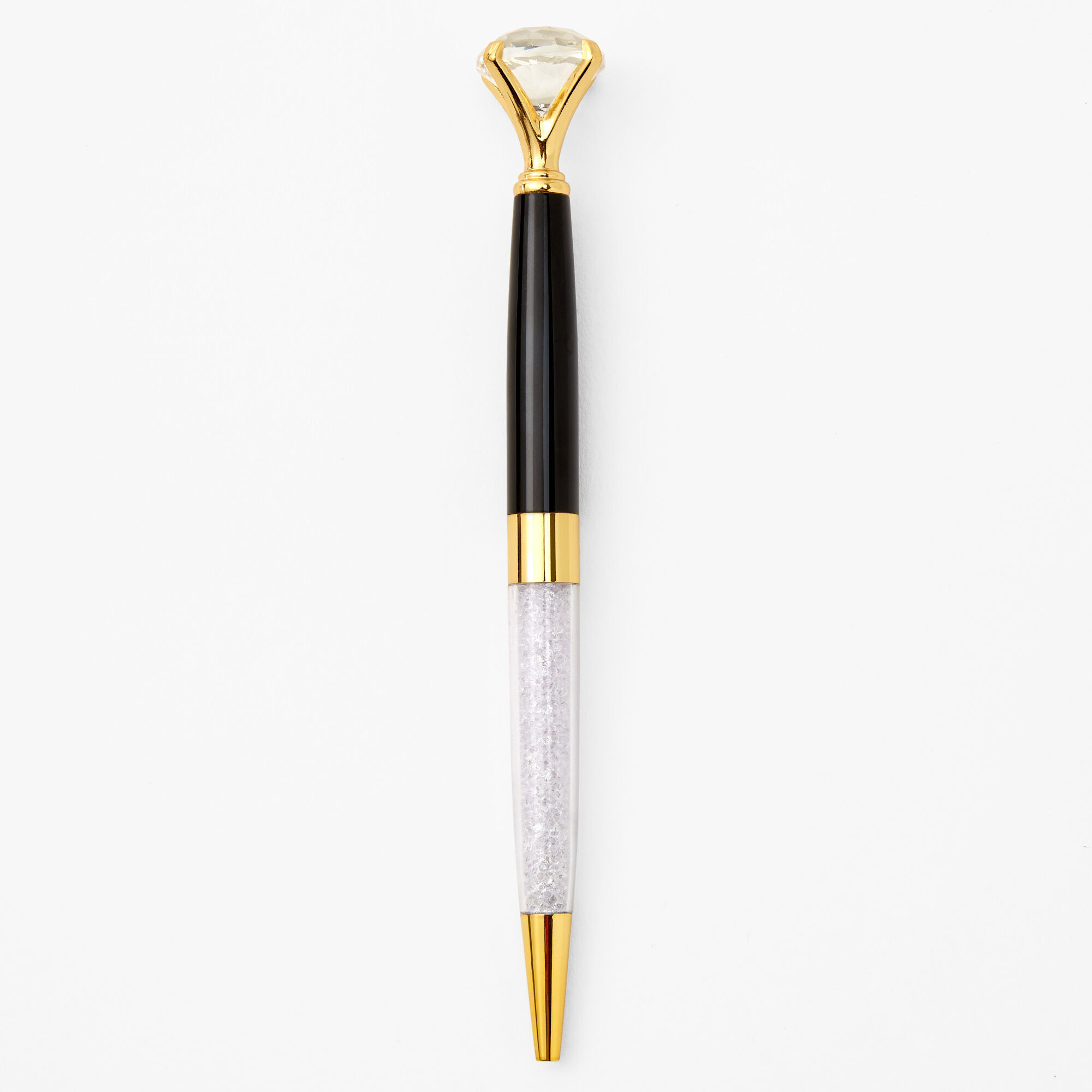 Shaker Diamond Top Pen - Black & Gold,