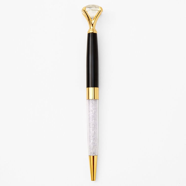 Shaker Diamond Top Pen - Black &amp; Gold,