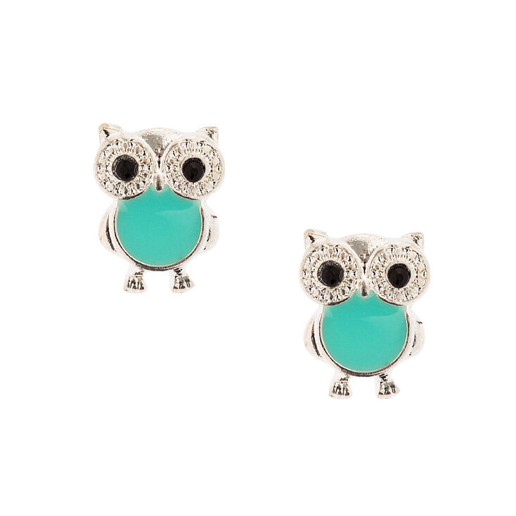 Claire's Clous d'oreilles hibou avec ventre en émail coloré