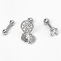 Boucles d&rsquo;oreilles pour piercing de cartilage attrape-r&ecirc;ves 1,2&nbsp;mm couleur argent&eacute;e - Lot de 3,