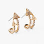 Gold Double Arrow Stud Earrings,