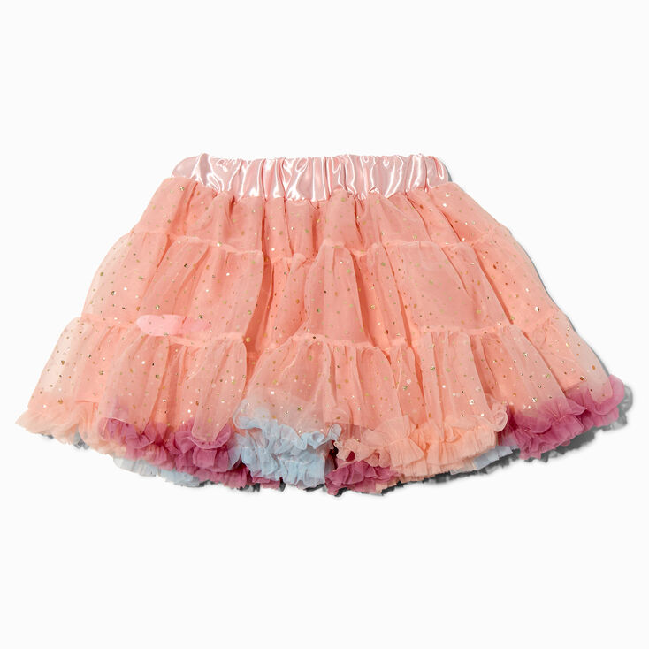 Claire&#39;s Club Pink &amp; Gold Polka Dot Tulle Tutu,
