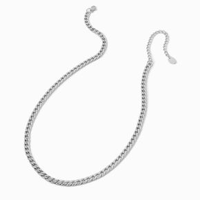 Silver-tone Stainless Steel 6MM Curb Chain Necklace,