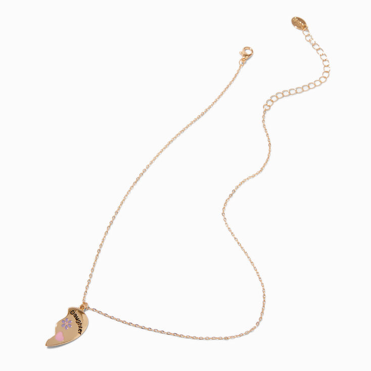 Mother Daughter Split Heart Pendant Necklaces - 2 Pack,