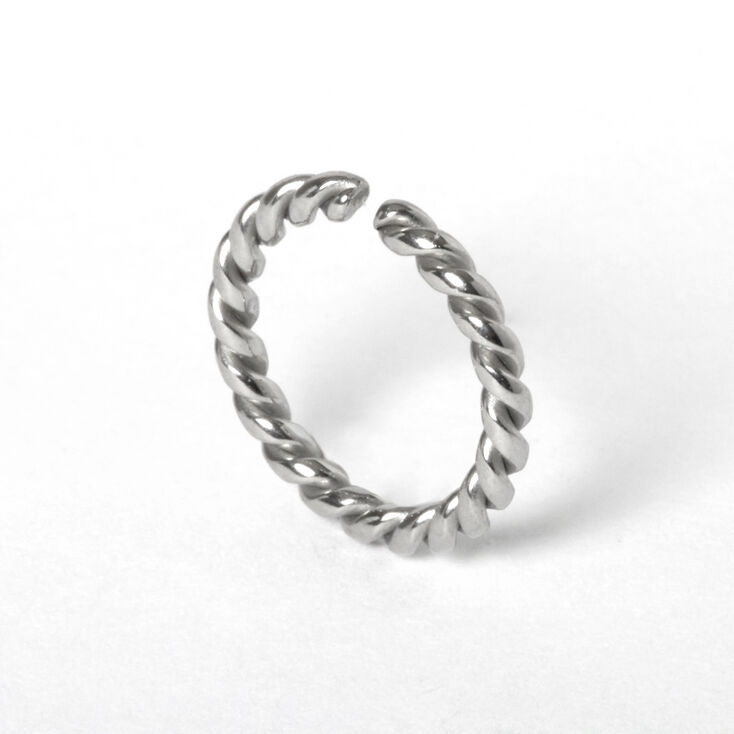 Silver 16G Twisted Cartilage Hoop Earring,