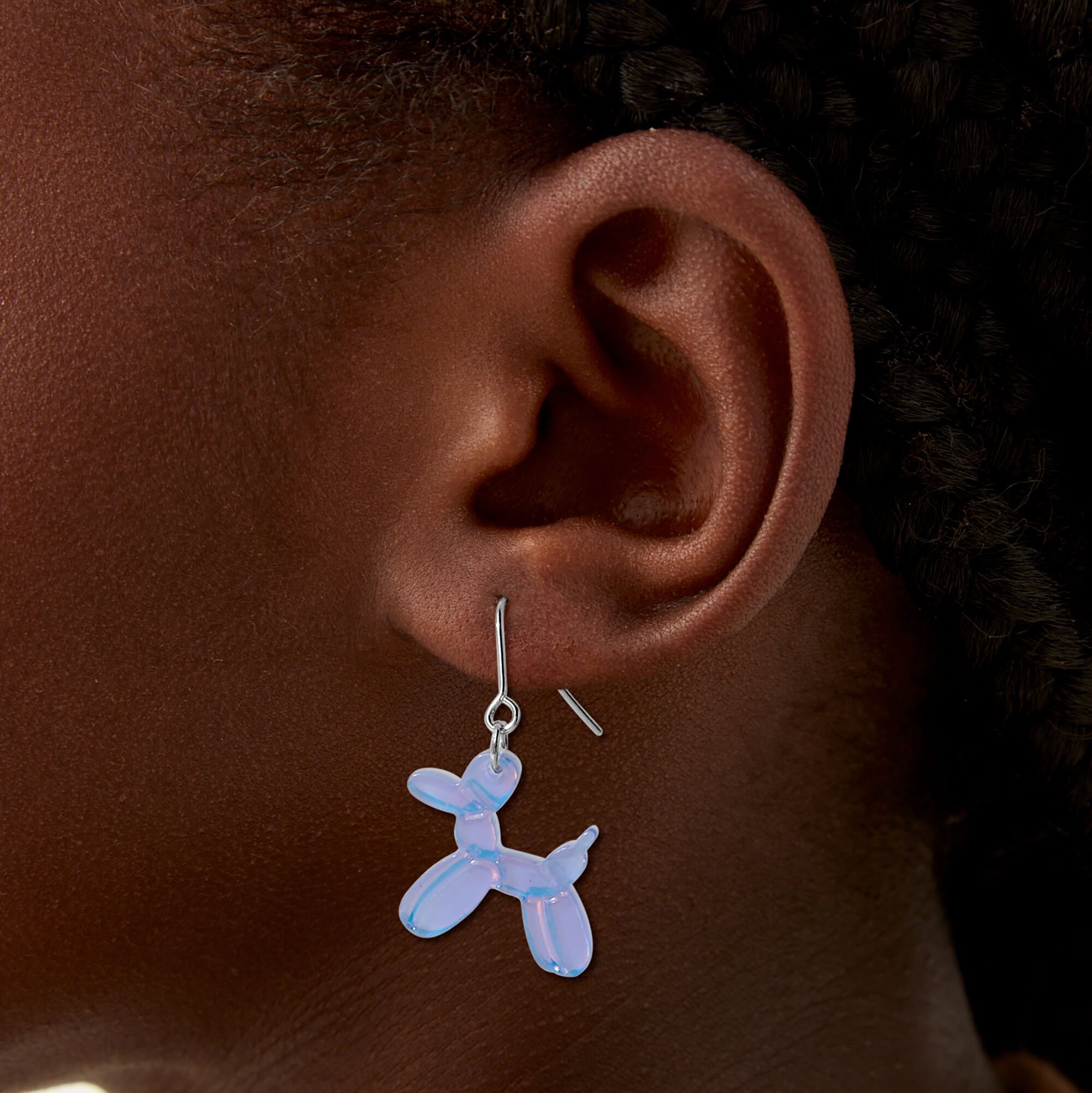 Light Blue Balloon Animal Drop Earrings,