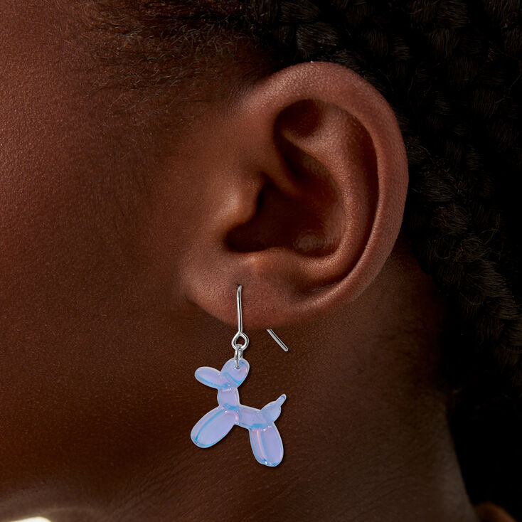 Light Blue Balloon Animal Drop Earrings,
