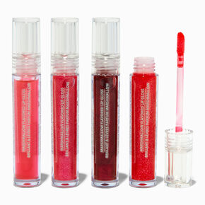 Gloss &agrave; paillettes rouges - Lot de 4,