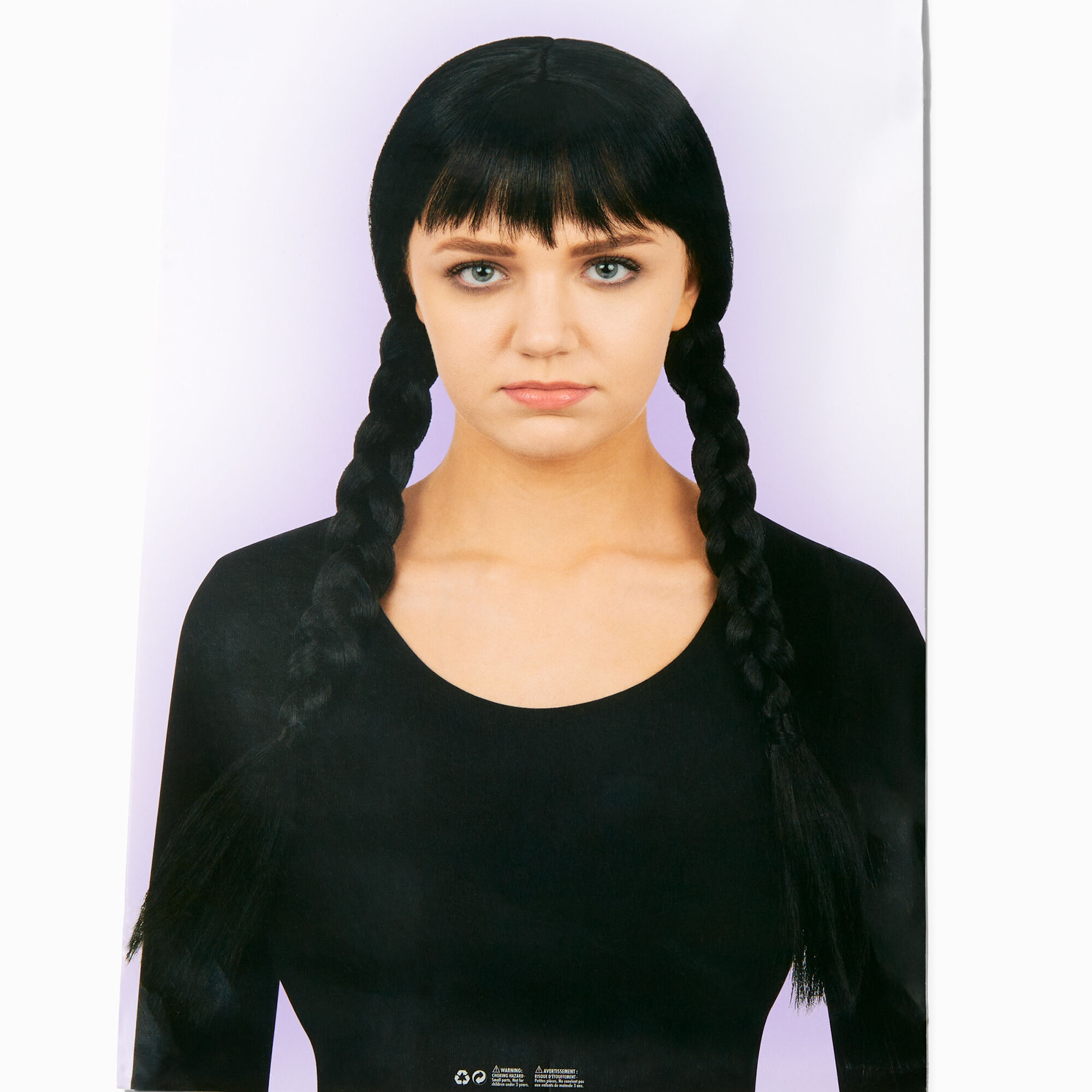 View Claires Braided Pigtails Wig Black information