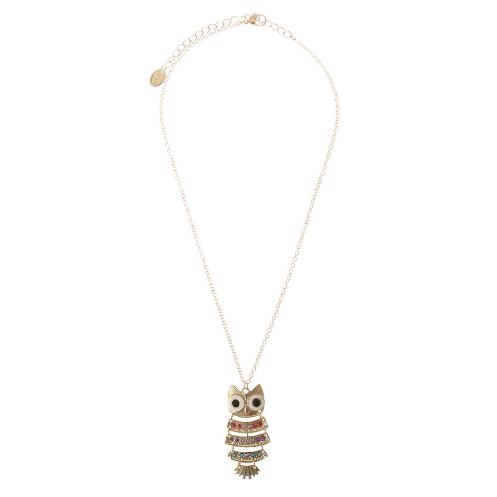 Owl Articulated Pendant Necklace,