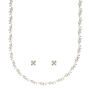 Silver Pearl &amp; Crystal Jewellery Set,