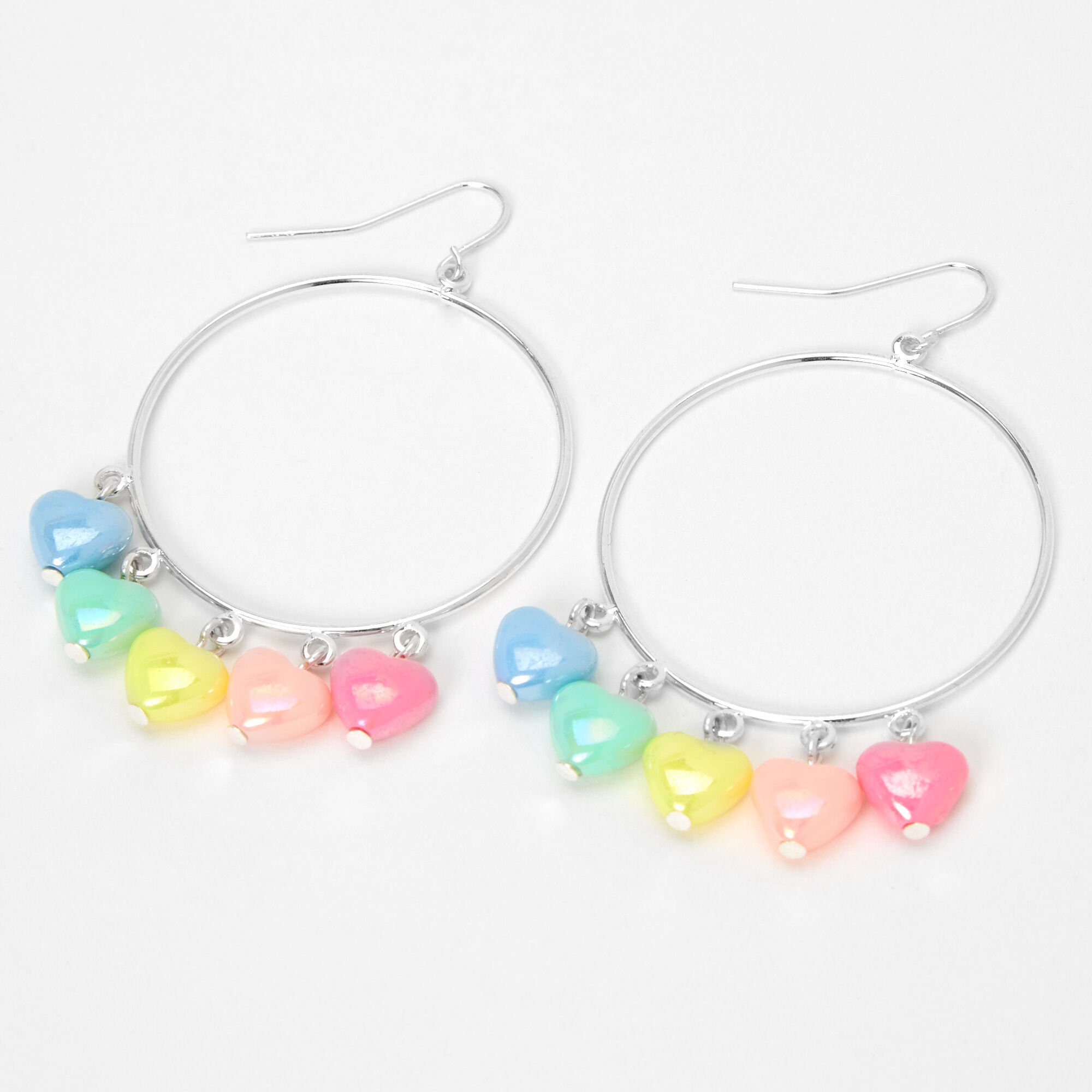Claire's silver shop hoop earrings