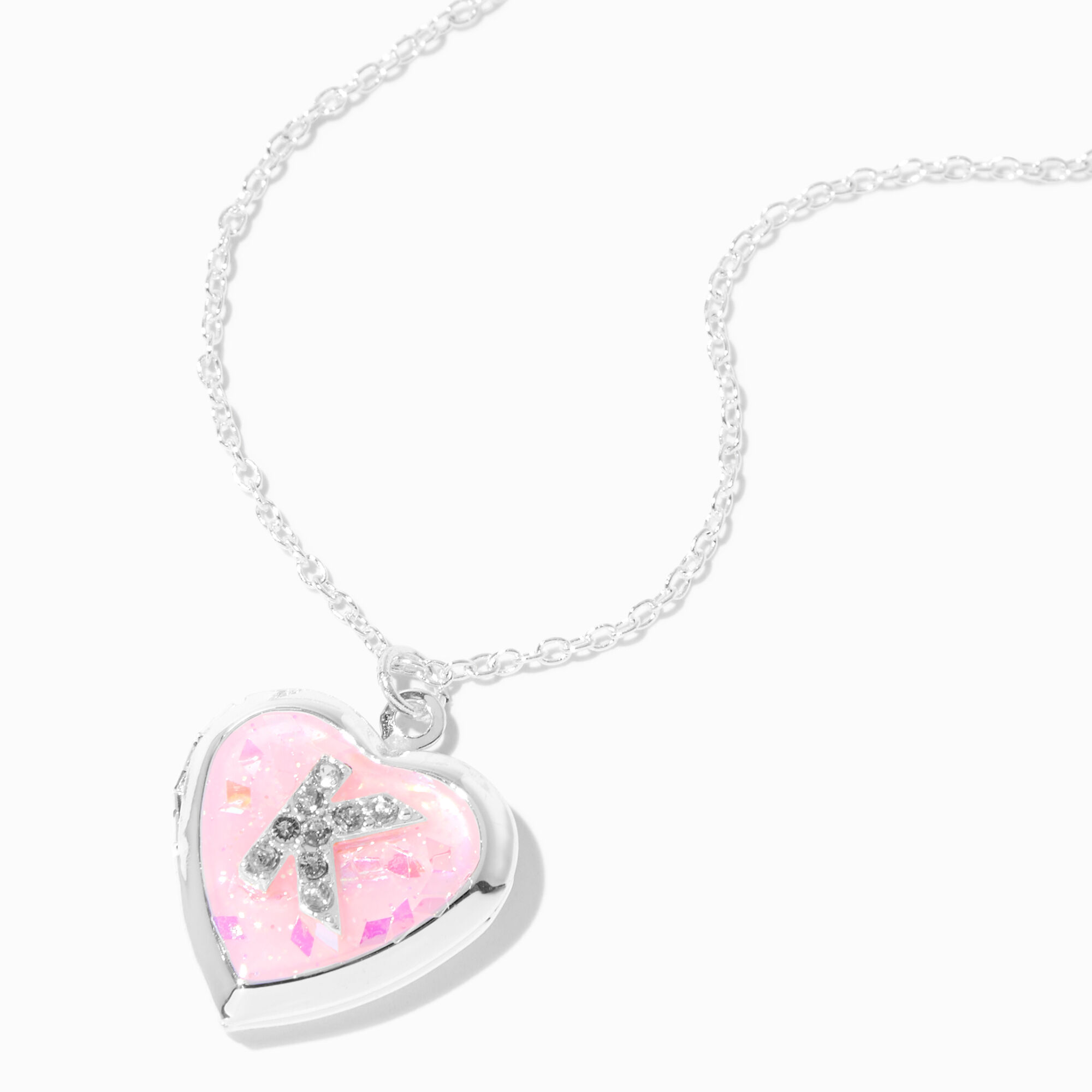 Heart locket hotsell necklace with initials