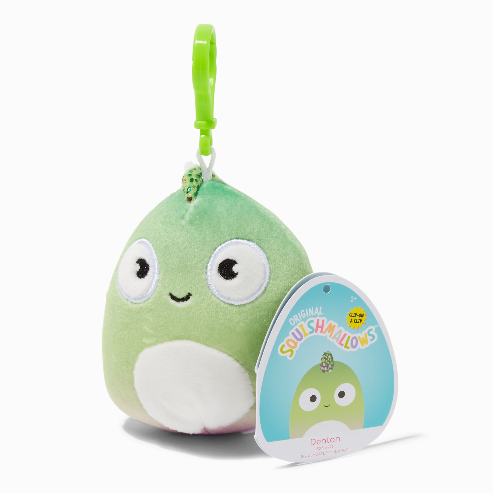 Squishmallows™ Denton the Chameleon 3.5" Clip-On Plush Toy,