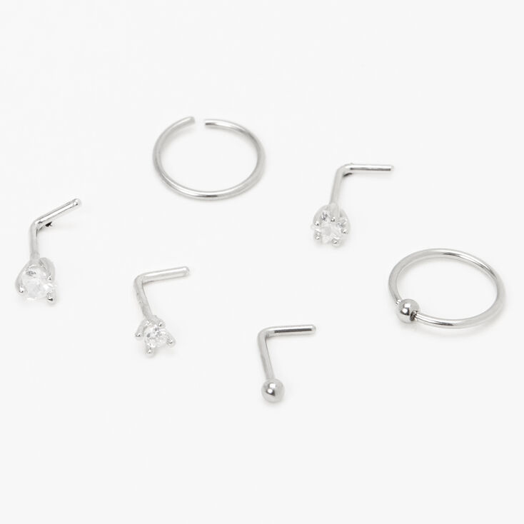 Clear Crystal Titanium Nose Piercing Kit with Ear Care Solution