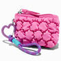 Pink Puffy Nylon Wristlet Coin Purse,