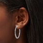 C LUXE by Claire&#39;s Sterling Silver Plated 30MM Cubic Zirconia Hoop Earrings,