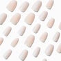 Simple Glitter Nude Coffin Faux Nail Set - 24 Pack,