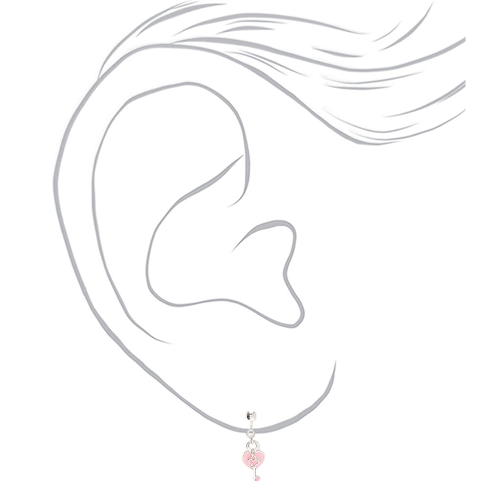 Boucles d'oreilles à clip clé de ton cœur - Rose,