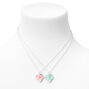 Colliers &agrave; pendentif diamant d&rsquo;imitation phosphorescent best friends - Lot de 2,