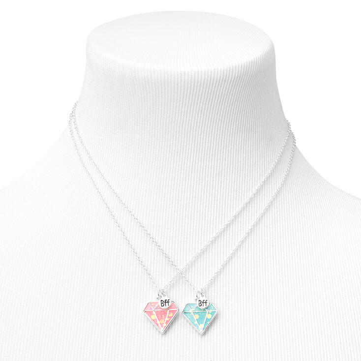 Best Friends Glow in the Dark Diamond Pendant Necklaces - 2 Pack,