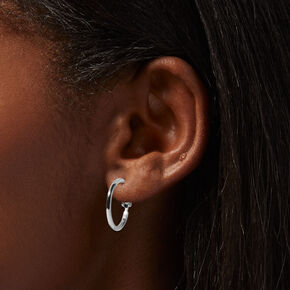 Claire&#39;s Recycled Jewelry Silver-tone 20MM Hoop Earrings,