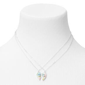 Best Friends Cosmic Heart Split Pendant Necklaces - 2 Pack,