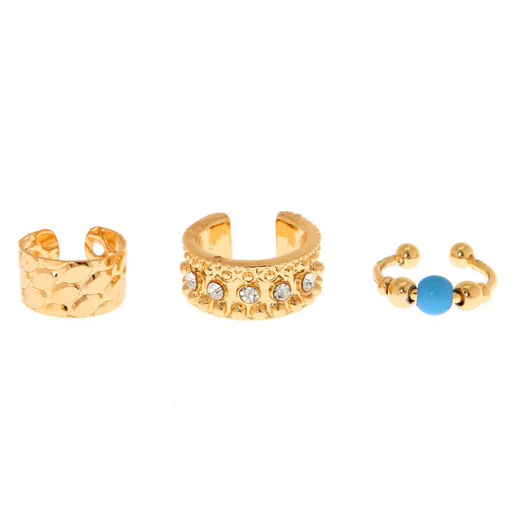3 Pack Gold-Tone Ear Cuffs,