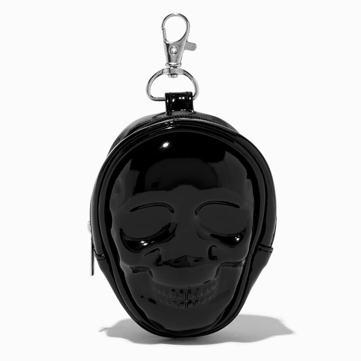 Black Skull Coin Purse Keychain,