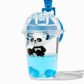 Panda Tea Water-Filled Glitter Keychain,
