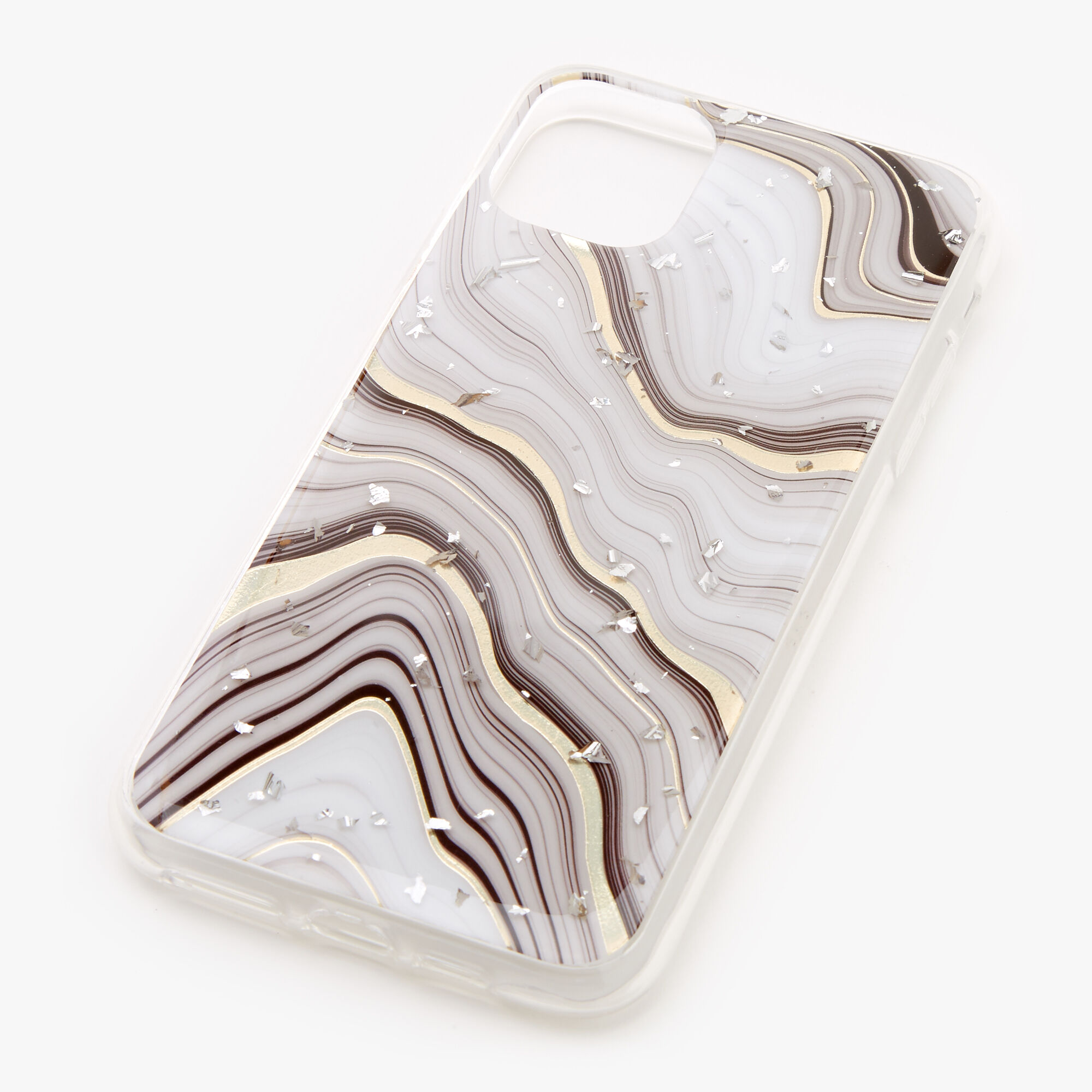 Gold Marble Silver Flake Protective Phone Case - Fits iPhone® 11 Pro Max,