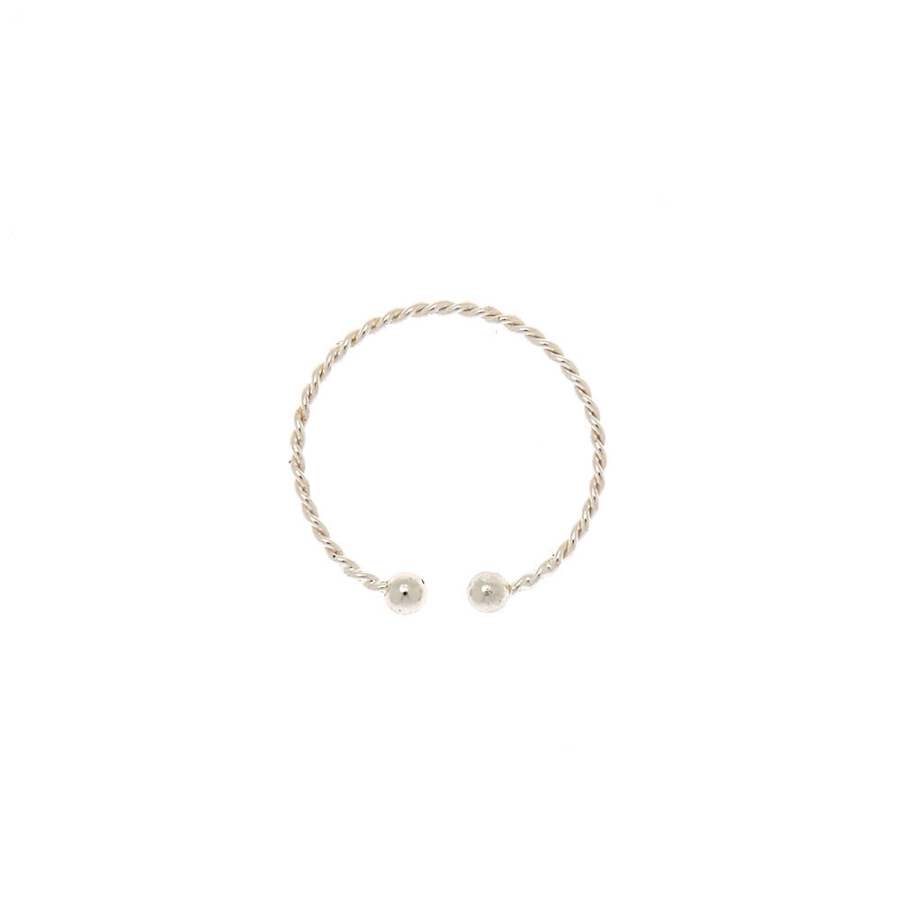 Silver-tone Braided Faux Hoop Nose Ring,