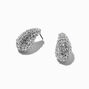 Silver-tone Pav&eacute; Bean Cluster Stud Earrings,