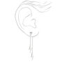 Silver 2&quot; Double Lightning Bolt Linear Drop Earrings,