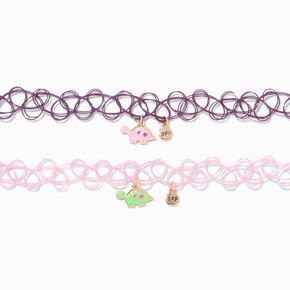 Best Friends Dinosaur Pals Tattoo Choker Necklaces - 2 Pack,