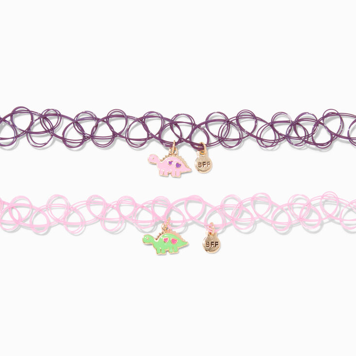 Best Friends Dinosaur Pals Tattoo Choker Necklaces - 2 Pack,
