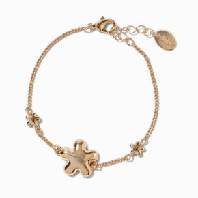 Gold-tone Puffy Daisy Bracelet,