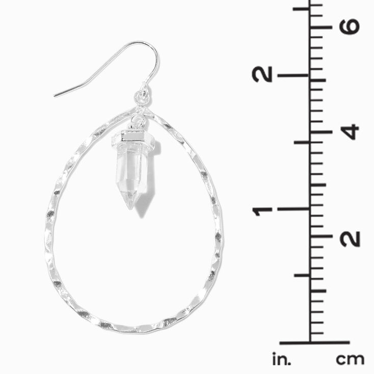 Silver 1.5&quot; Double Teardrop Drop Earrings,