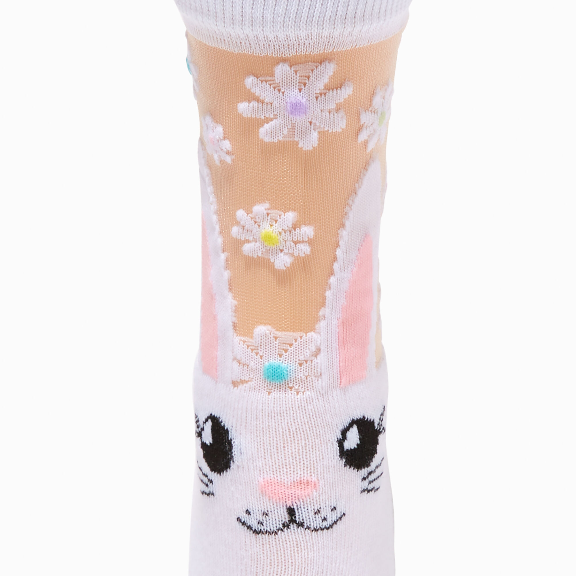 Easter Bunny Sheer Crew Socks,
