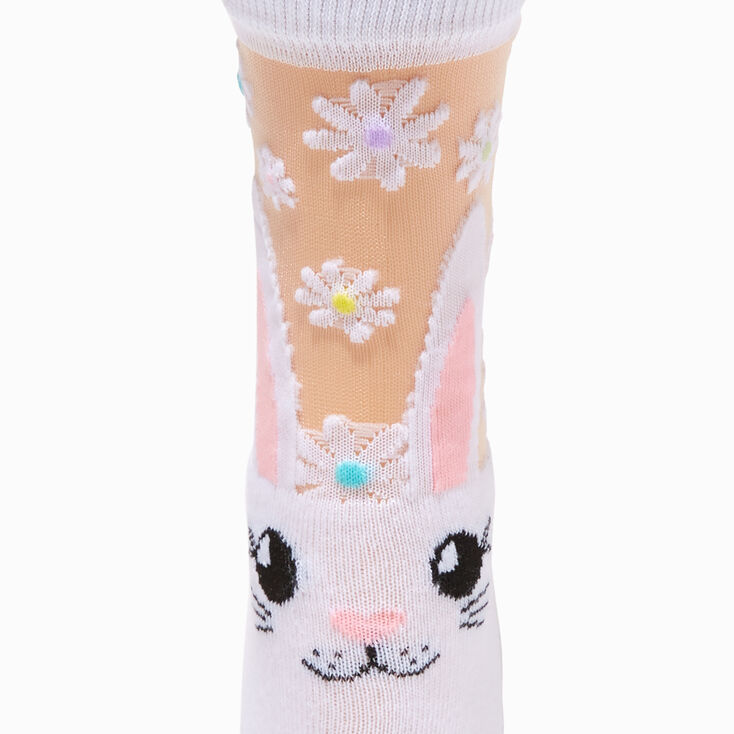 Easter Bunny Sheer Crew Socks,