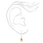 Gingerbread 1&quot; Silver Drop Earrings,