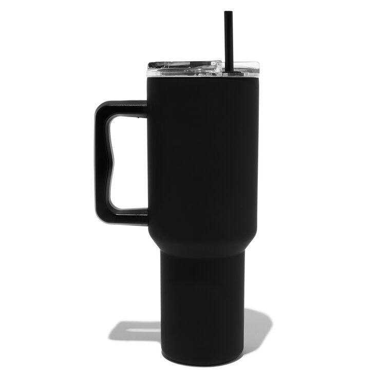 Black Soft Touch Stainless Steel Handled Tumbler,