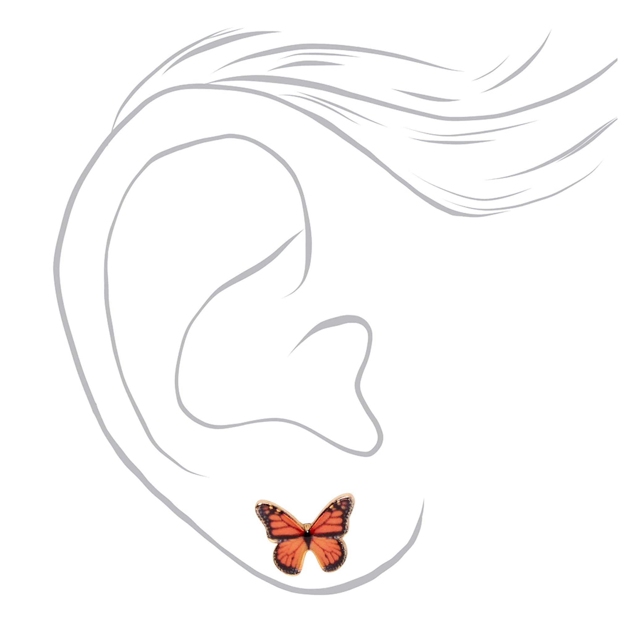 Monarch Butterfly Stud Earrings,