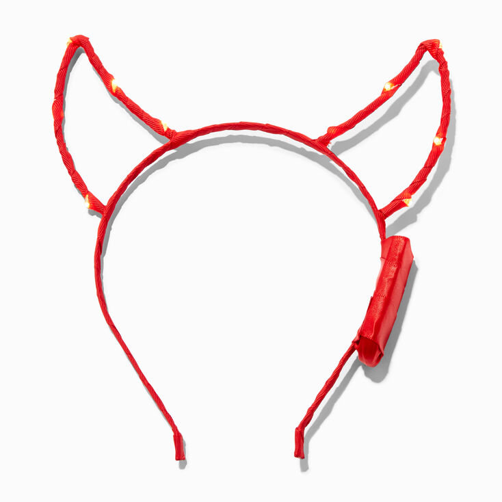 Light Up Red Devil Horns Headband,