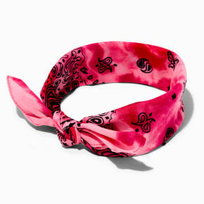 Bandeau bandana motif tie-dye rose,