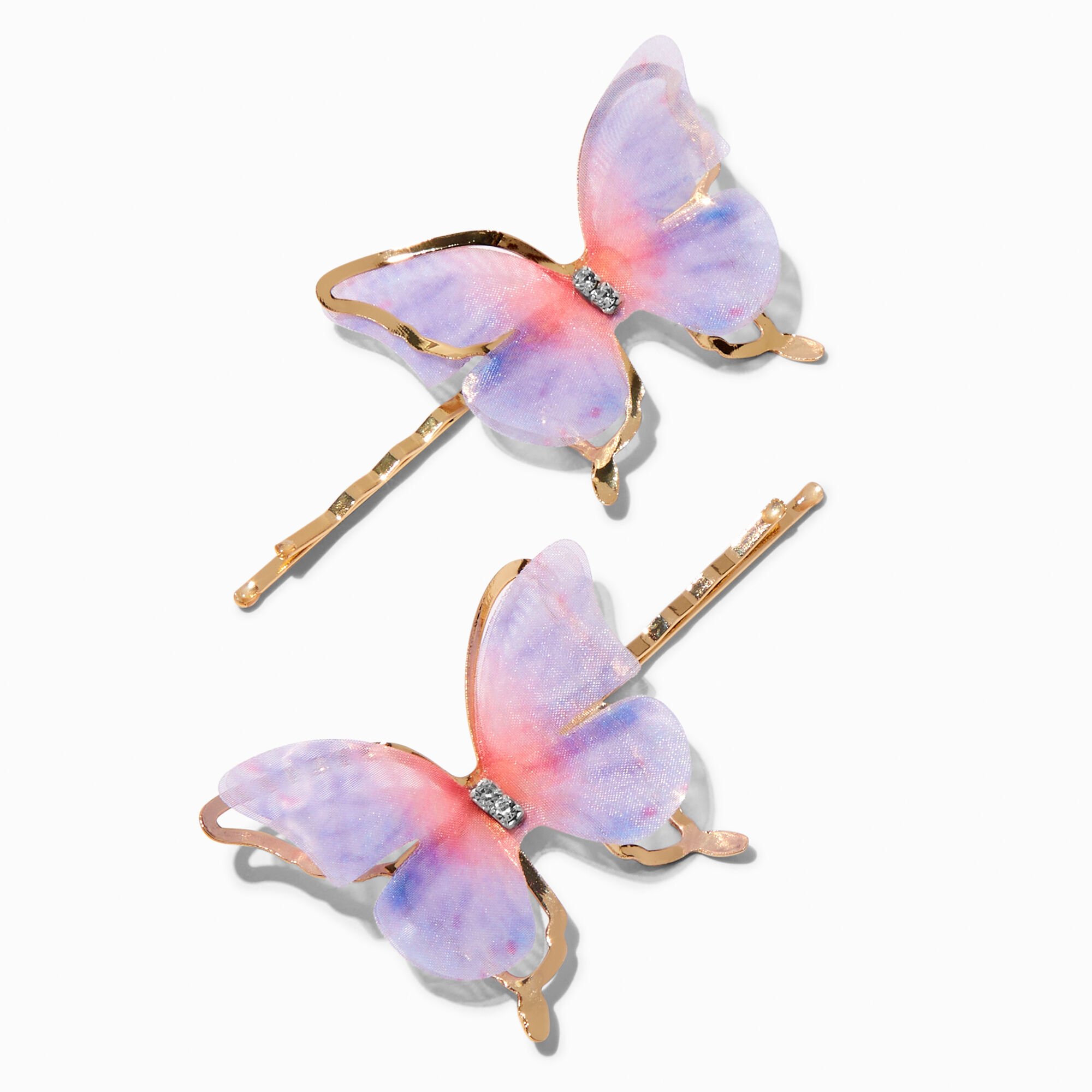 View Claires Purple Butterfly Hair Pins 2 Pack Pink information