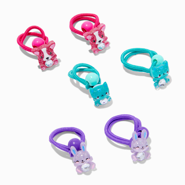 Claire&#39;s Jewel Tone Critter Gem Belly Hair Ties - 6 Pack,