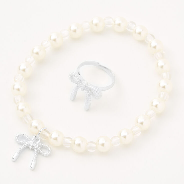 Claire&#39;s Club Special Occasion Bow Pearl Jewellery Set - 3 Pack,